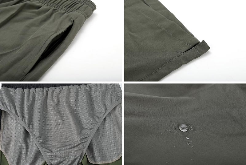 Tyhengta Men's Stretch Swim Trunks Quick Dry Beach Shorts with Zipper Pockets and Mesh Lining ArmyGreen 36 - Image 4